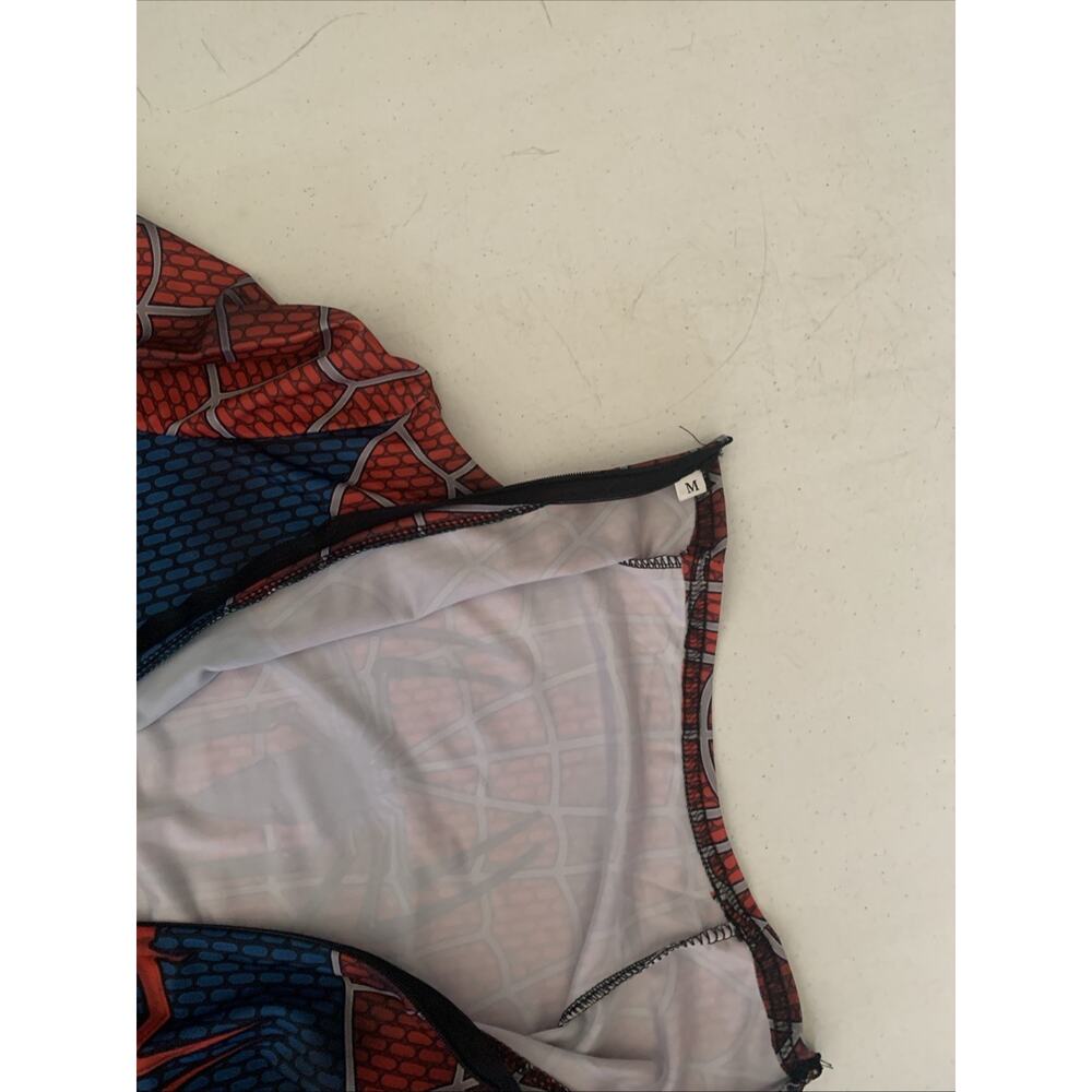 Spider-Man Size M Stretch Spandex Full Jumpsuit Adult/Kids Halloween Costume New - Picture 12 of 16